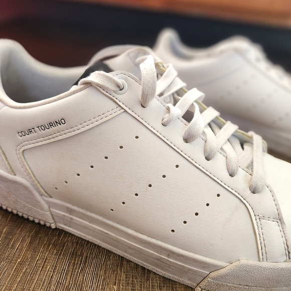 Adidas Court Tourino All White Men's Sneakers, Size 10, Lightly Worn - Picture 8 of 11